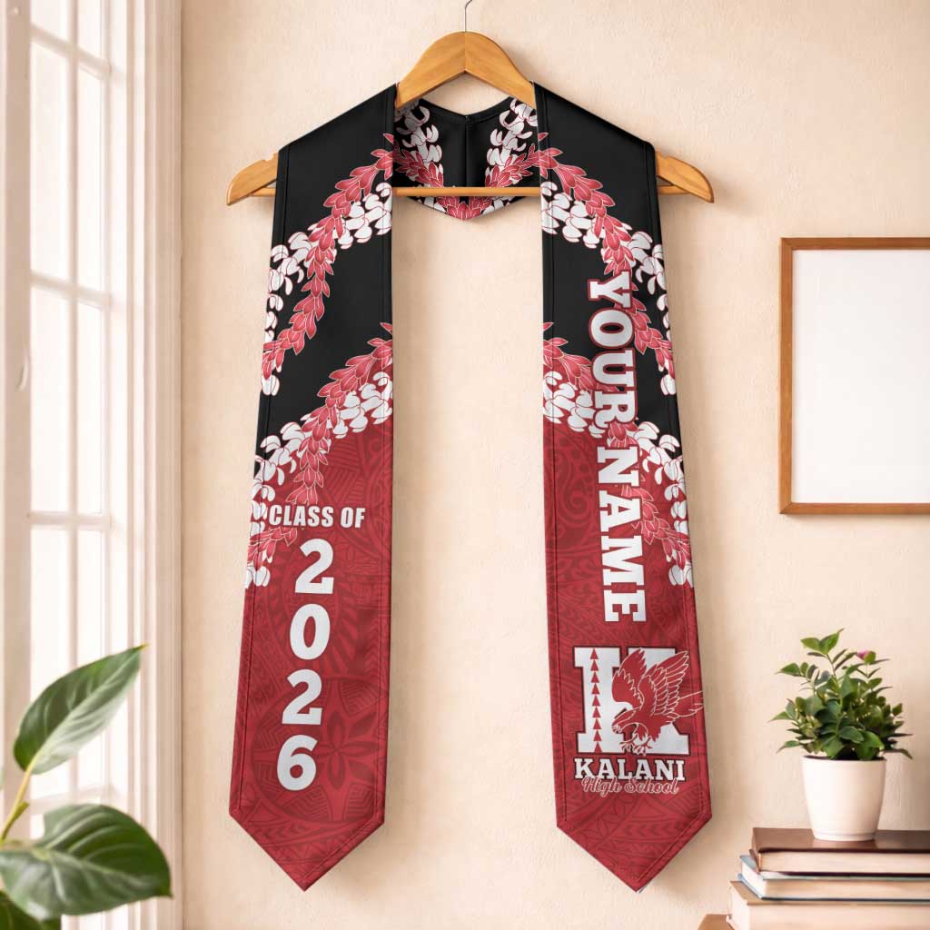 Custom Hawaii Kalani High School Graduation Stole Class Of Year Puakenikeni Lei Hawaiian Pattern