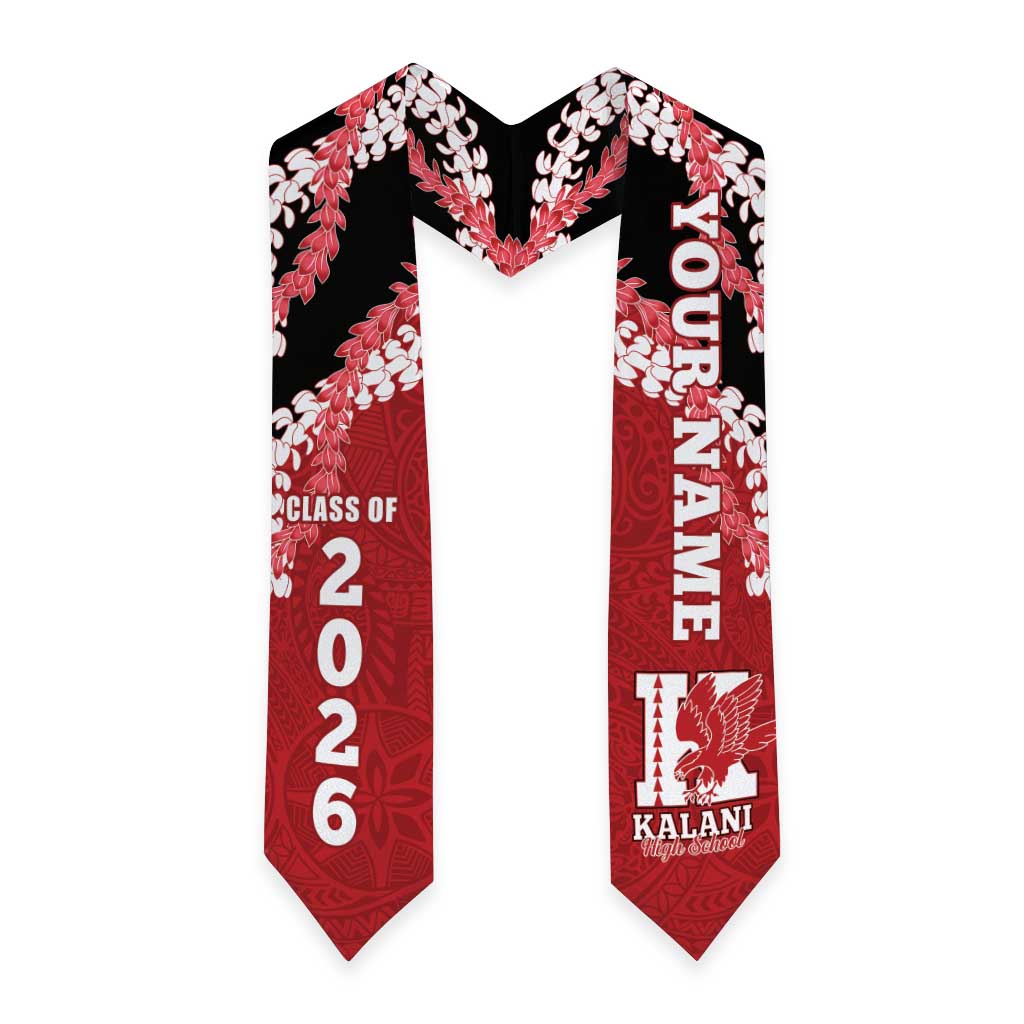 Custom Hawaii Kalani High School Graduation Stole Class Of Year Puakenikeni Lei Hawaiian Pattern