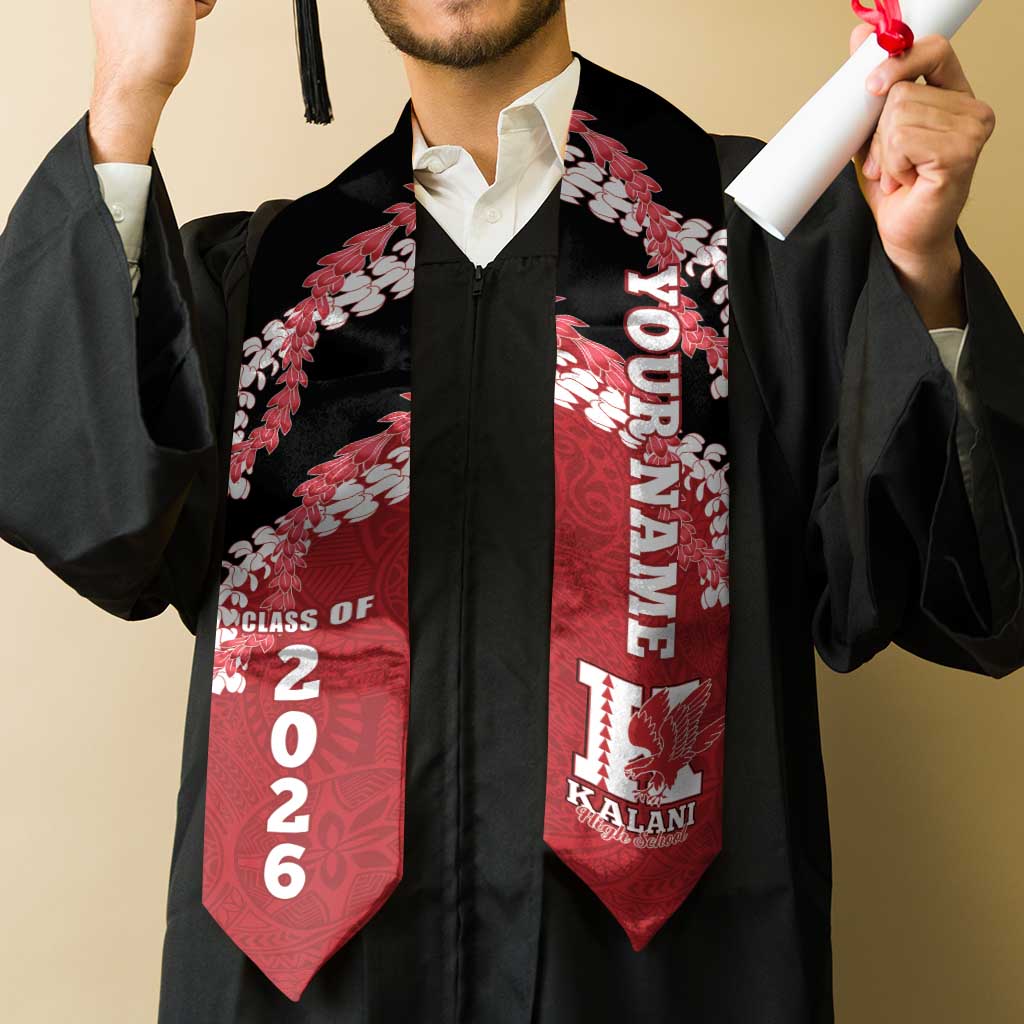 Custom Hawaii Kalani High School Graduation Stole Class Of Year Puakenikeni Lei Hawaiian Pattern