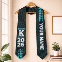 Custom Hawaii Kapolei High School Graduation Stole Kakau Pattern LT05 One Size Dark Teal - Polynesian Pride