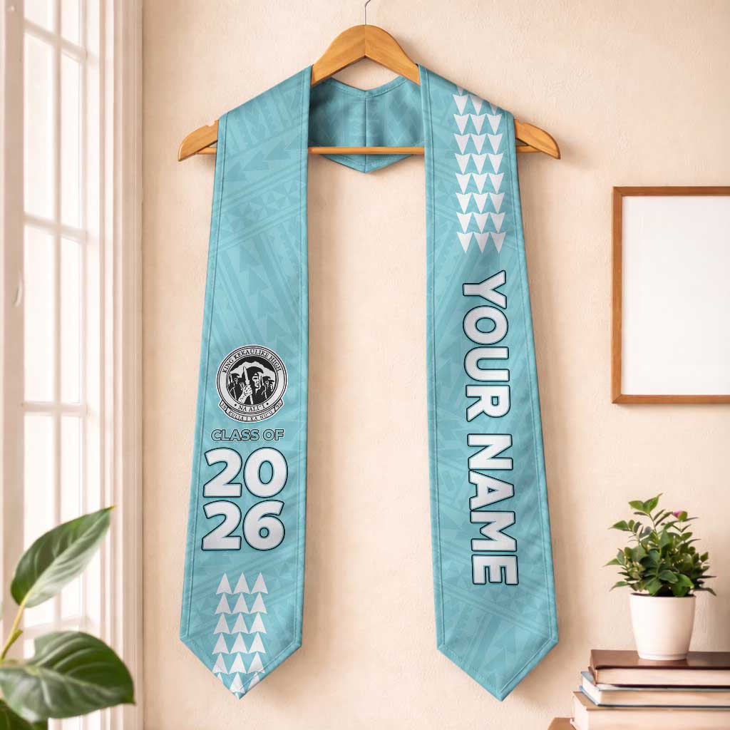 Custom Hawaii King Kekaulike High School Graduation Stole Kakau Pattern