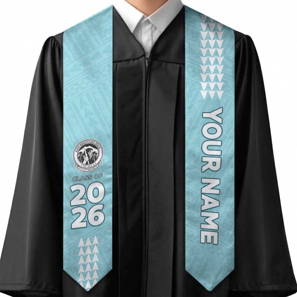 Custom Hawaii King Kekaulike High School Graduation Stole Kakau Pattern
