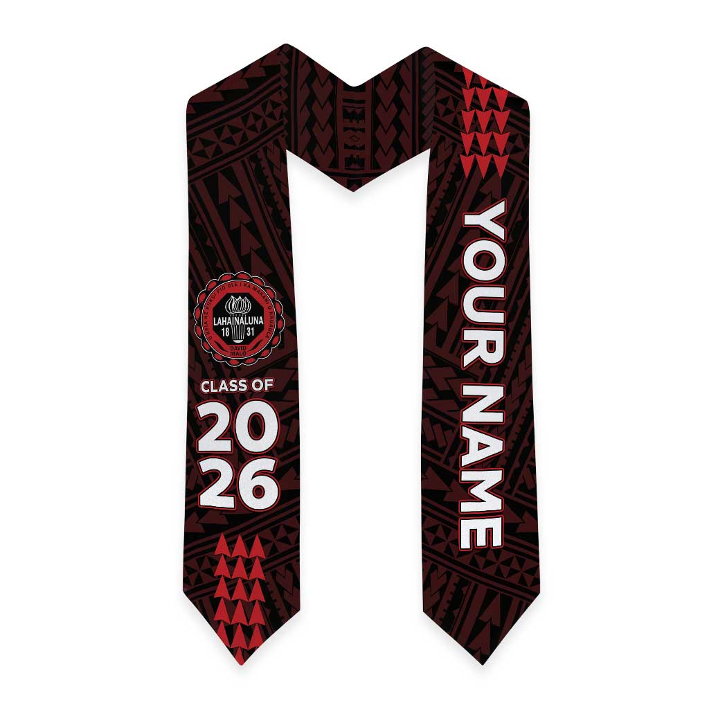 Custom Hawaii Lahainaluna High School Graduation Stole Kakau Pattern