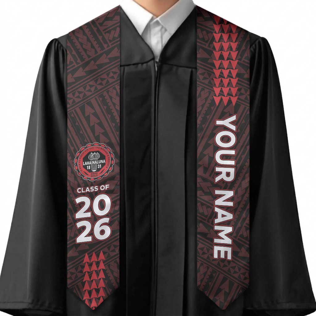Custom Hawaii Lahainaluna High School Graduation Stole Kakau Pattern