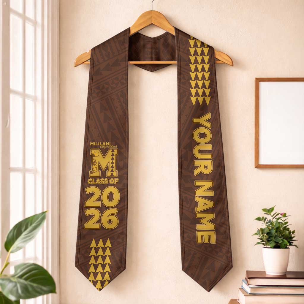 Custom Hawaii Mililani High School Graduation Stole Kakau Pattern
