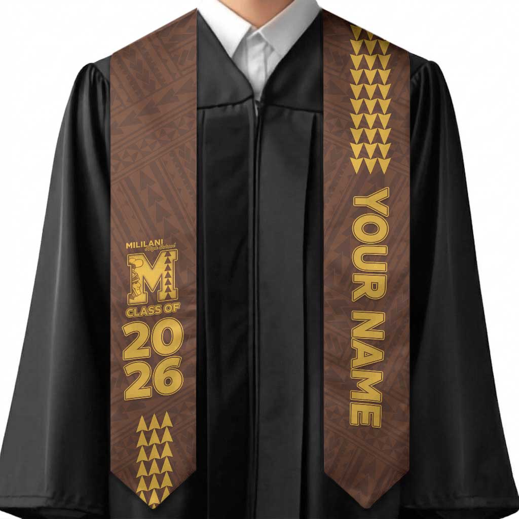 Custom Hawaii Mililani High School Graduation Stole Kakau Pattern