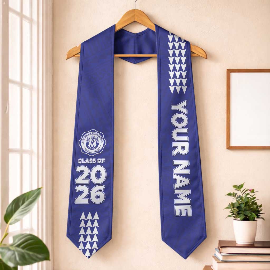 Custom Hawaii Moanalua High School Graduation Stole Kakau Pattern