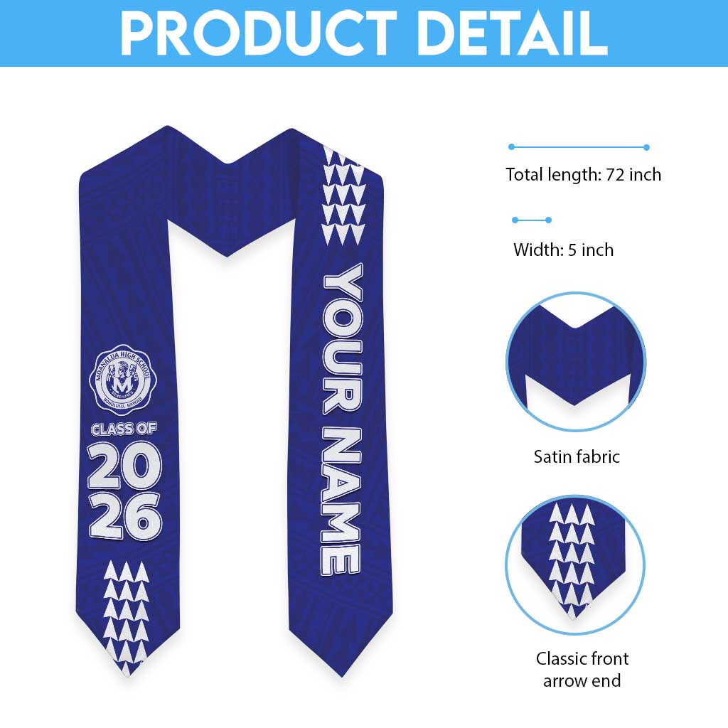 Custom Hawaii Moanalua High School Graduation Stole Kakau Pattern