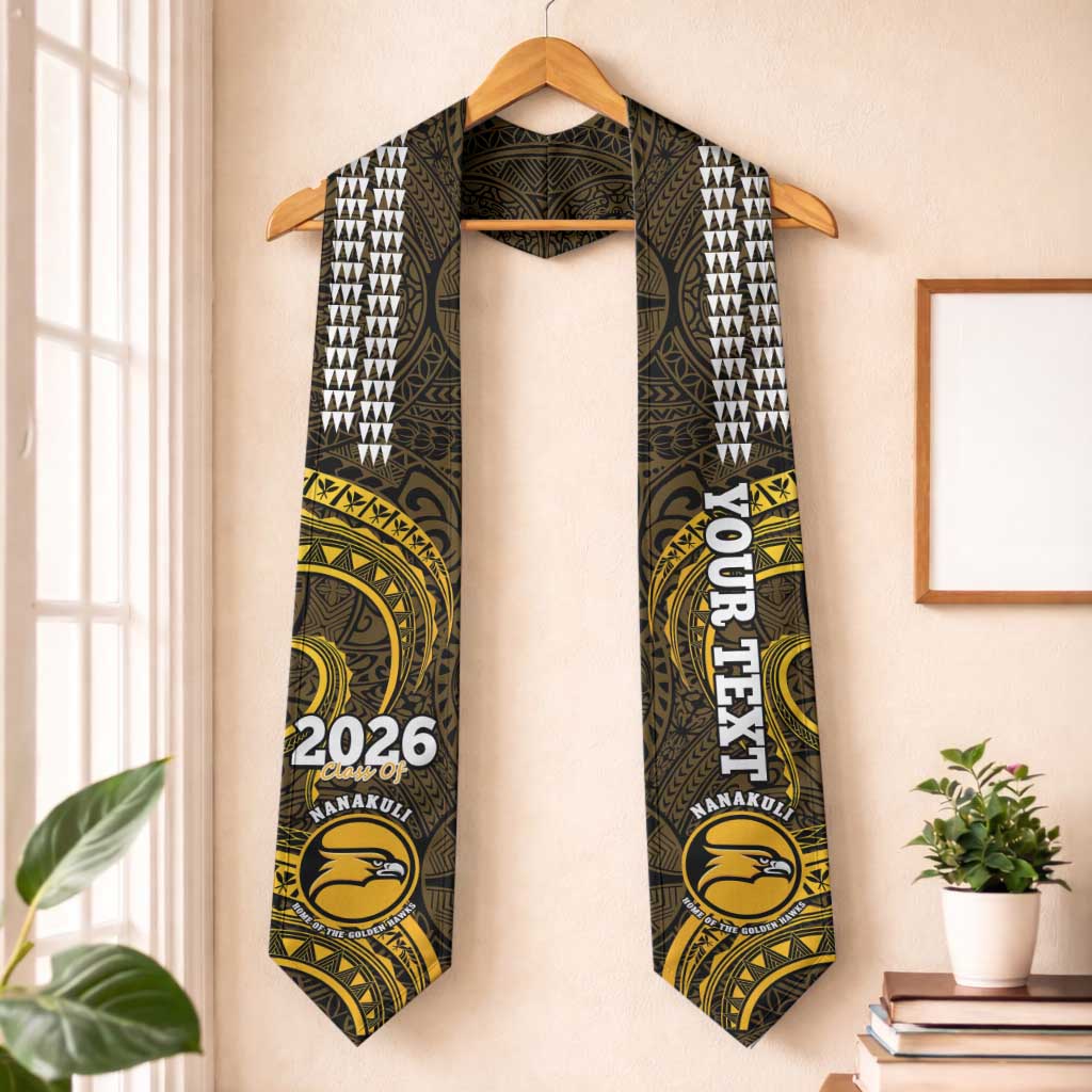 Custom Hawaii Nanakuli High and Intermediate School Graduation Stole Class Of Year Polynesian Kakau Pattern LT14 One Size Yellow - Polynesian Pride