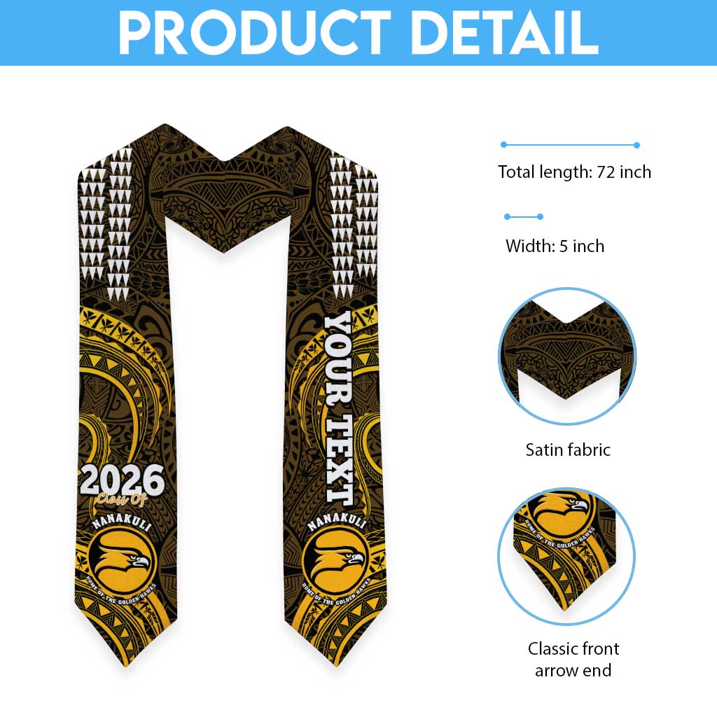 Custom Hawaii Nanakuli High and Intermediate School Graduation Stole Class Of Year Polynesian Kakau Pattern LT14 - Polynesian Pride