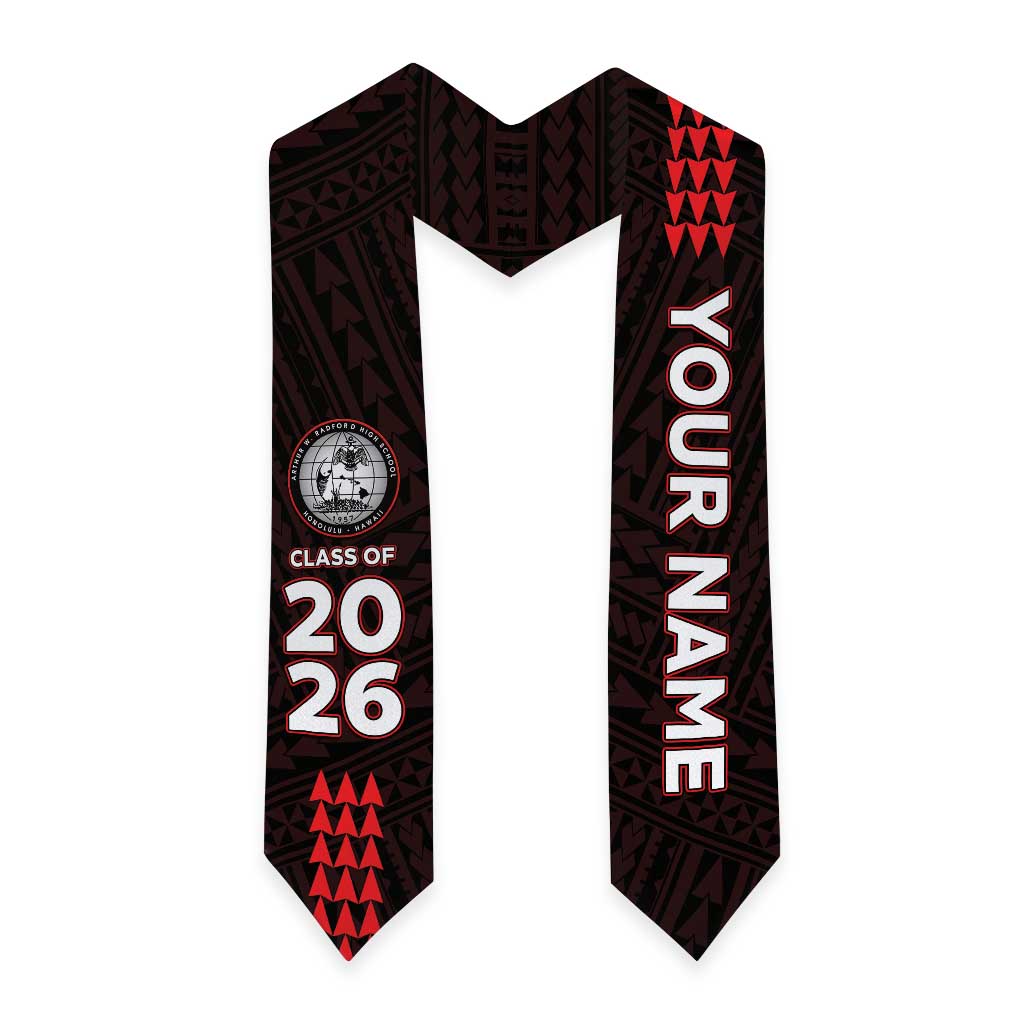 Custom Hawaii Radford High School Graduation Stole Kakau Pattern
