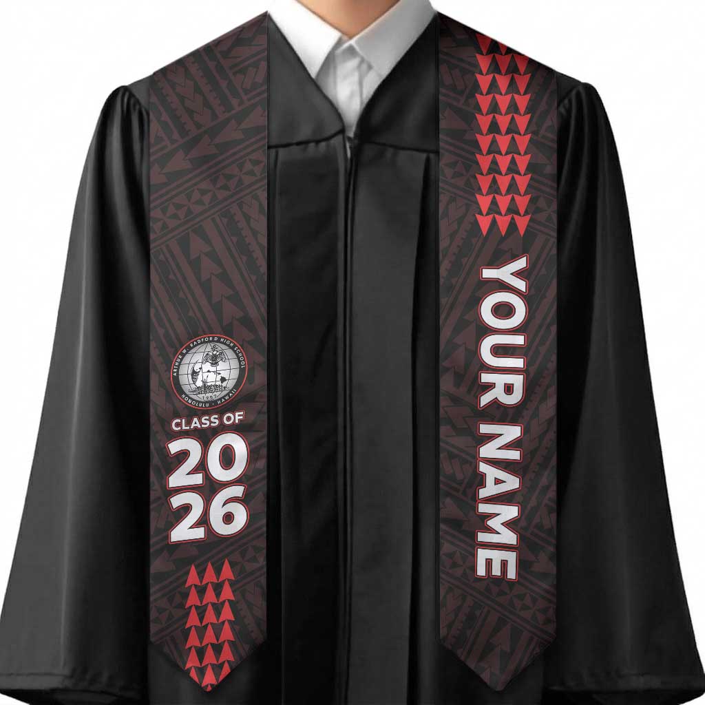 Custom Hawaii Radford High School Graduation Stole Kakau Pattern