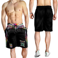 Custom Hawaii Rainbow Warriors Shorts for Men Polynesian Motif Special Edition Rainbow Gradient