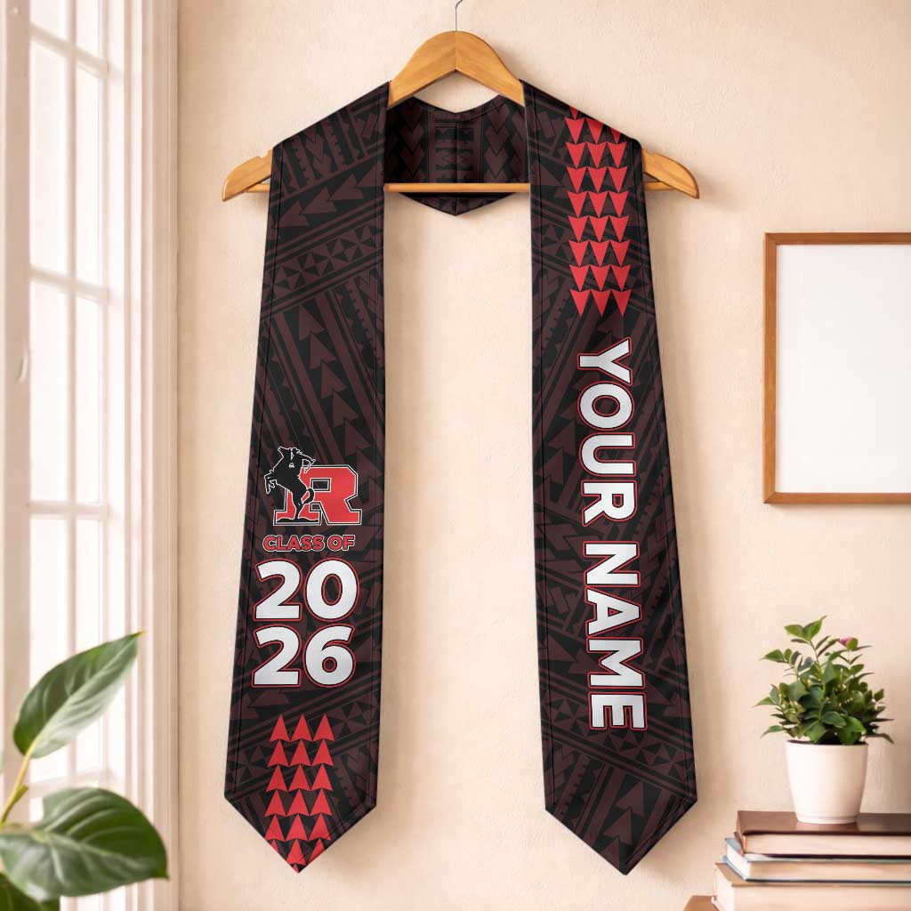 Custom Hawaii Roosevelt High School Graduation Stole Kakau Pattern