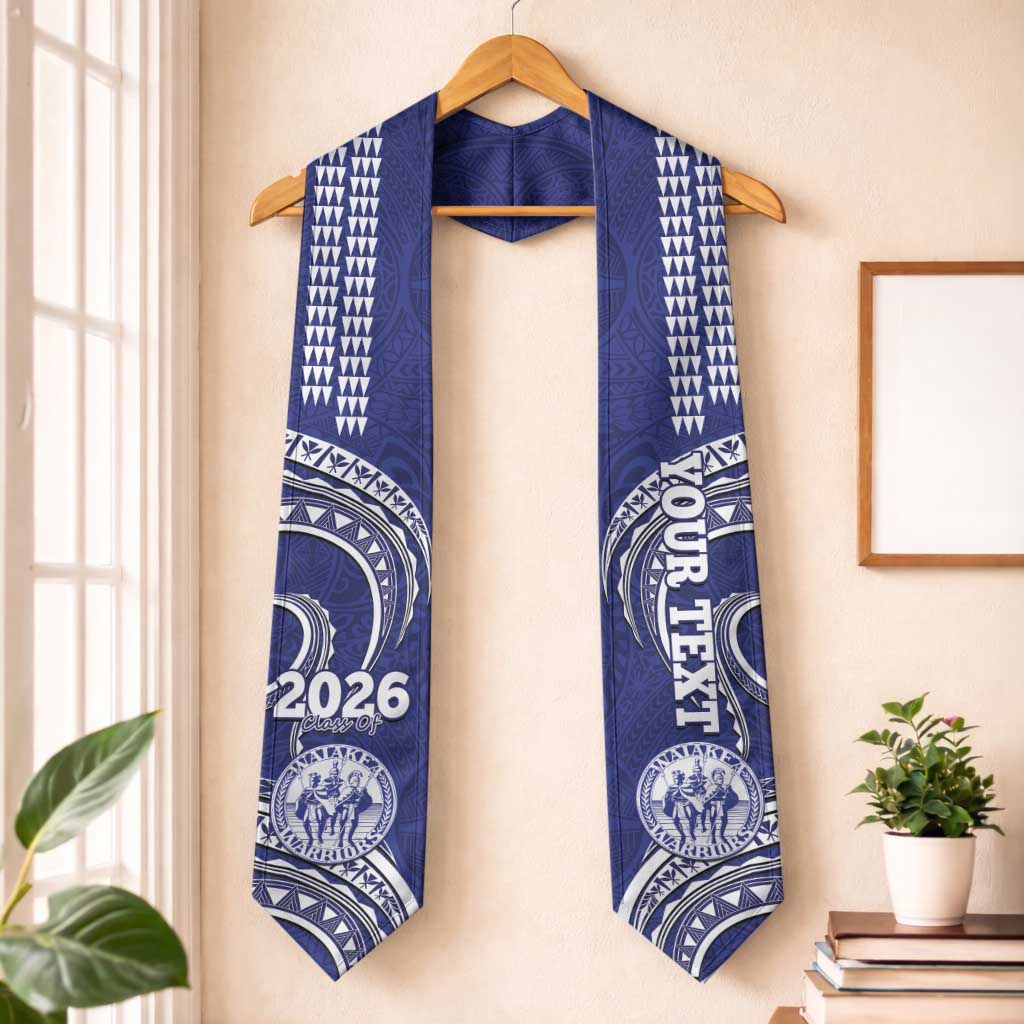 Custom Hawaii Waiakea High School Graduation Stole Class Of Year Polynesian Kakau Pattern LT14 One Size Blue - Polynesian Pride