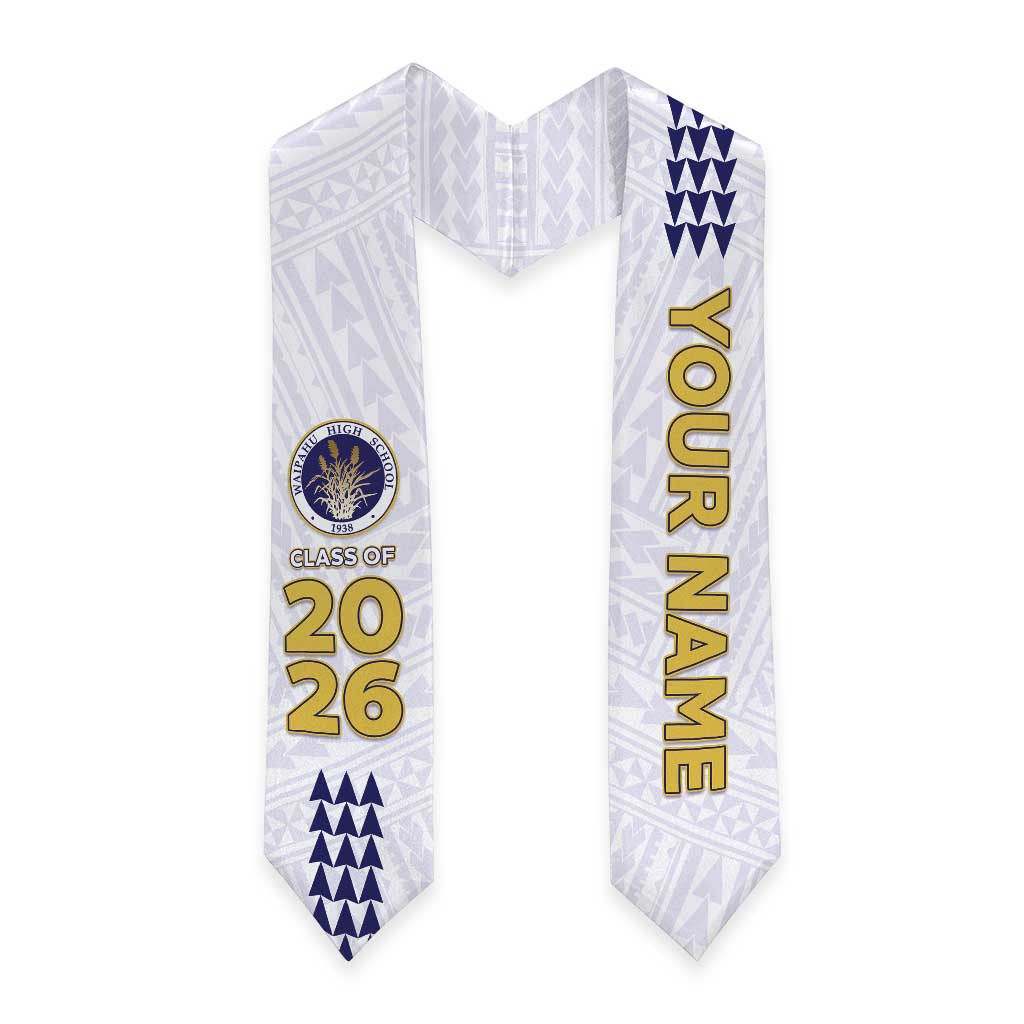 Custom Hawaii Waipahu High School Graduation Stole Kakau Pattern