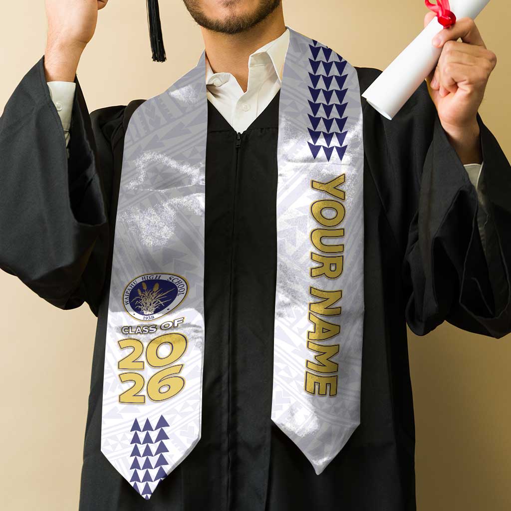 Custom Hawaii Waipahu High School Graduation Stole Kakau Pattern