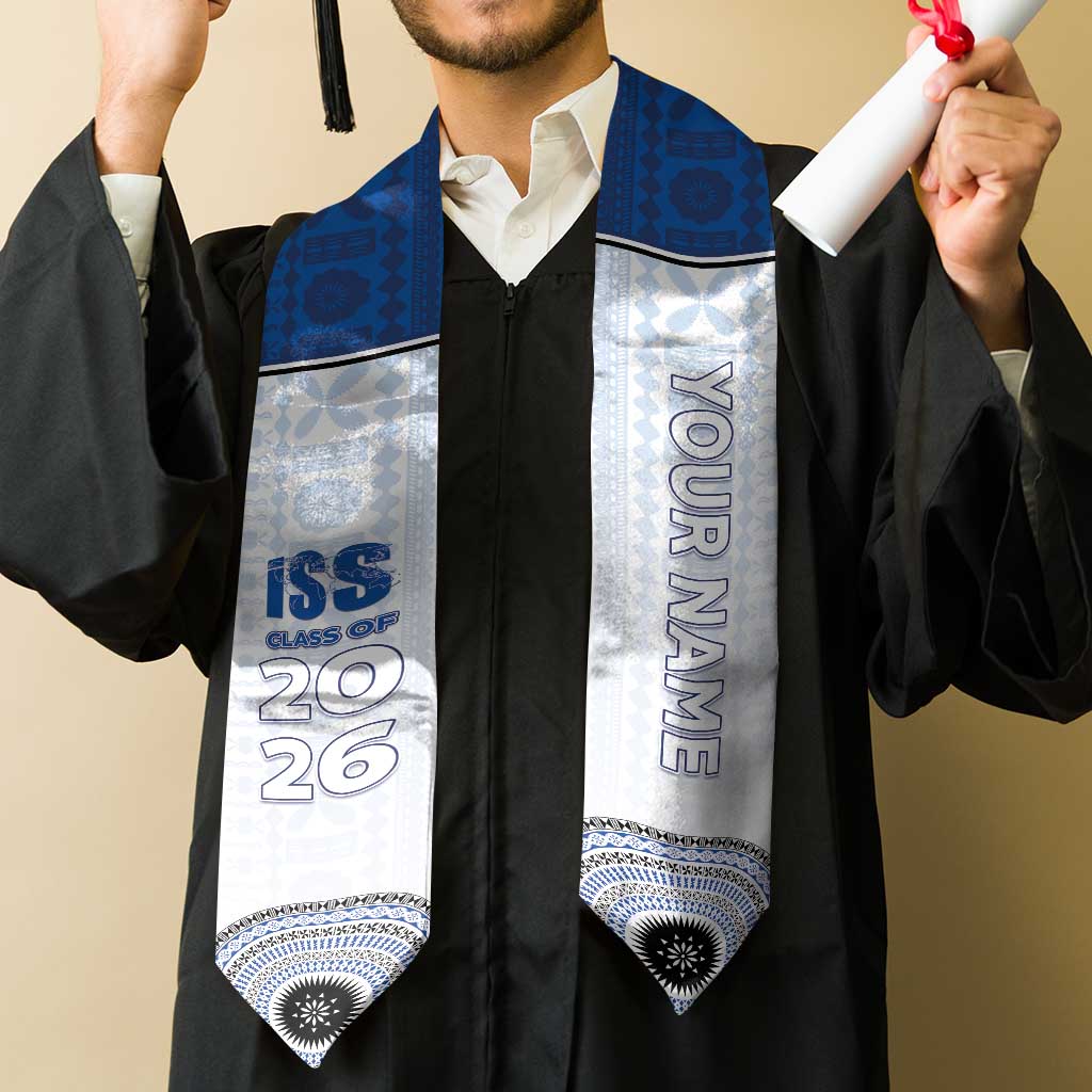 Custom International School Suva Graduation Stole With Fijian Tapa Pattern LT05 - Polynesian Pride