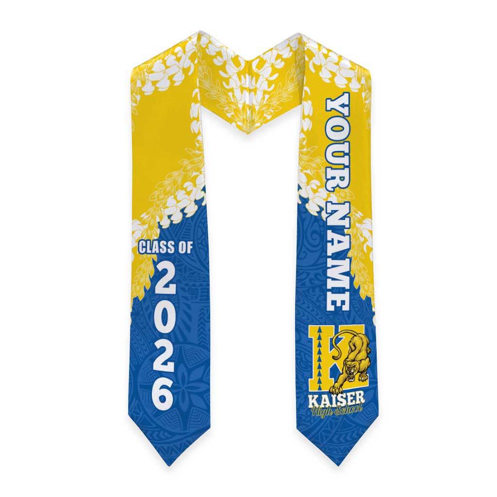 Custom Kaiser Hawaii High School Graduation Stole Class Of Year Puakenikeni Lei Hawaiian Pattern LT14 - Polynesian Pride
