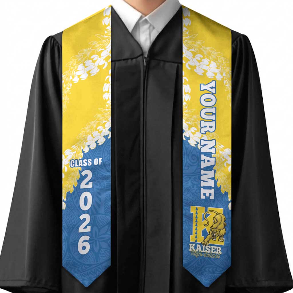 Custom Kaiser Hawaii High School Graduation Stole Class Of Year Puakenikeni Lei Hawaiian Pattern LT14 - Polynesian Pride