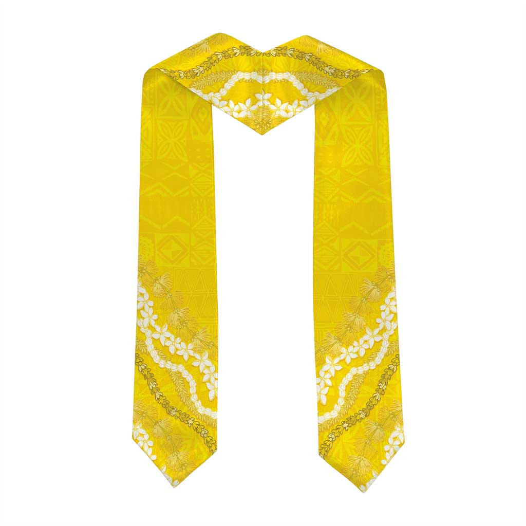 Custom Ke Kula O Ehunuikaimalino Graduation Stole Tapa Pattern With Leis