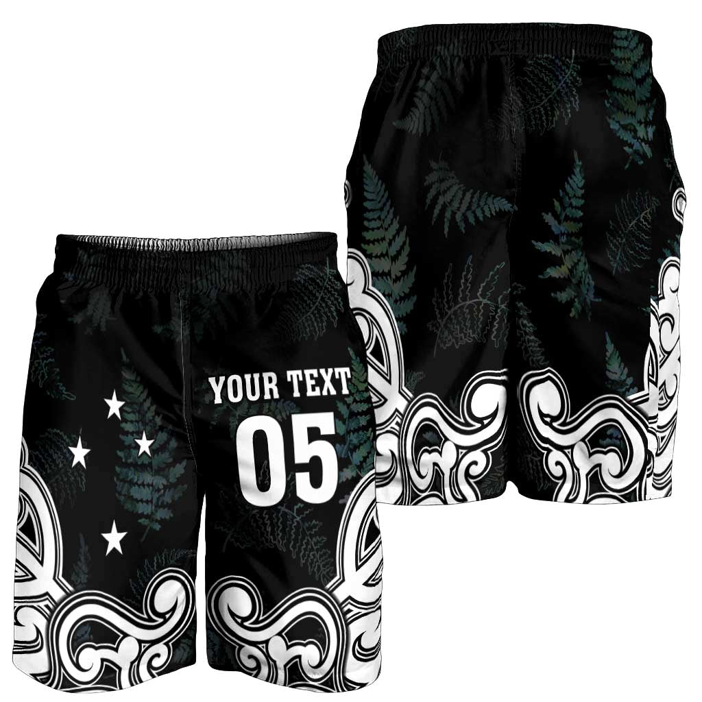 Custom New Zealand Fern Rugby Shorts for Men Maori Pattern