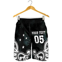 Custom New Zealand Fern Rugby Shorts for Men Maori Pattern
