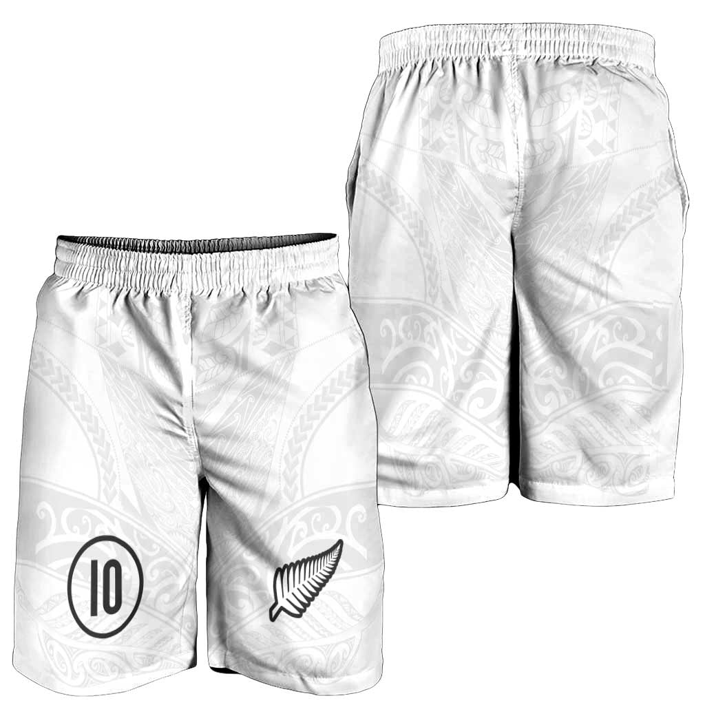Custom New Zealand Football Shorts for Men The Whites-Sporty T90 Style - Polynesian Pride