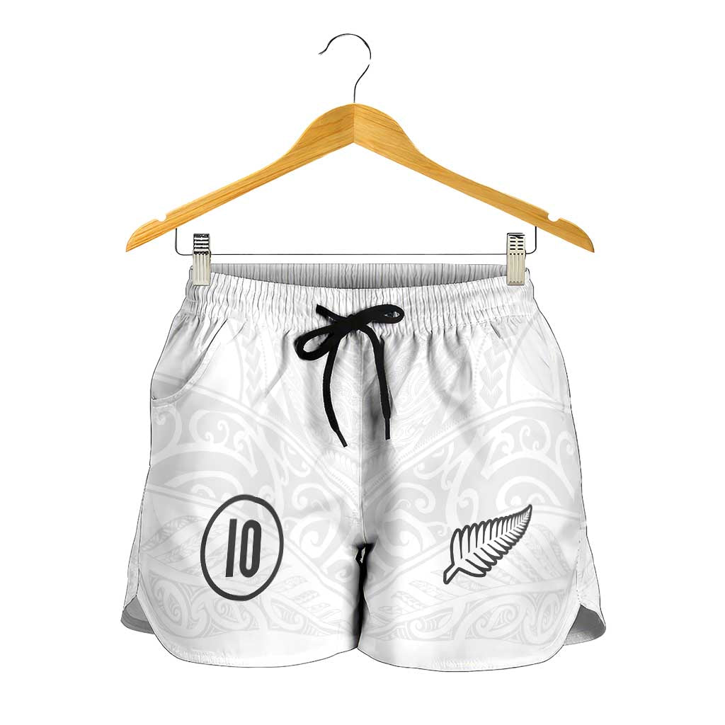 Custom New Zealand Football Shorts for Women The Whites-Sporty T90 Style - Polynesian Pride