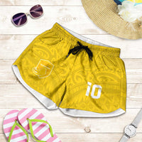 Custom Niue Rugby Shorts for Women Hiapo Tribal Motifs Sporty Style - Polynesian Pride