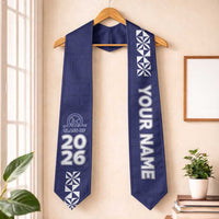 Custom Queen Salote College Graduation Stole Tongan Ngatu Pattern