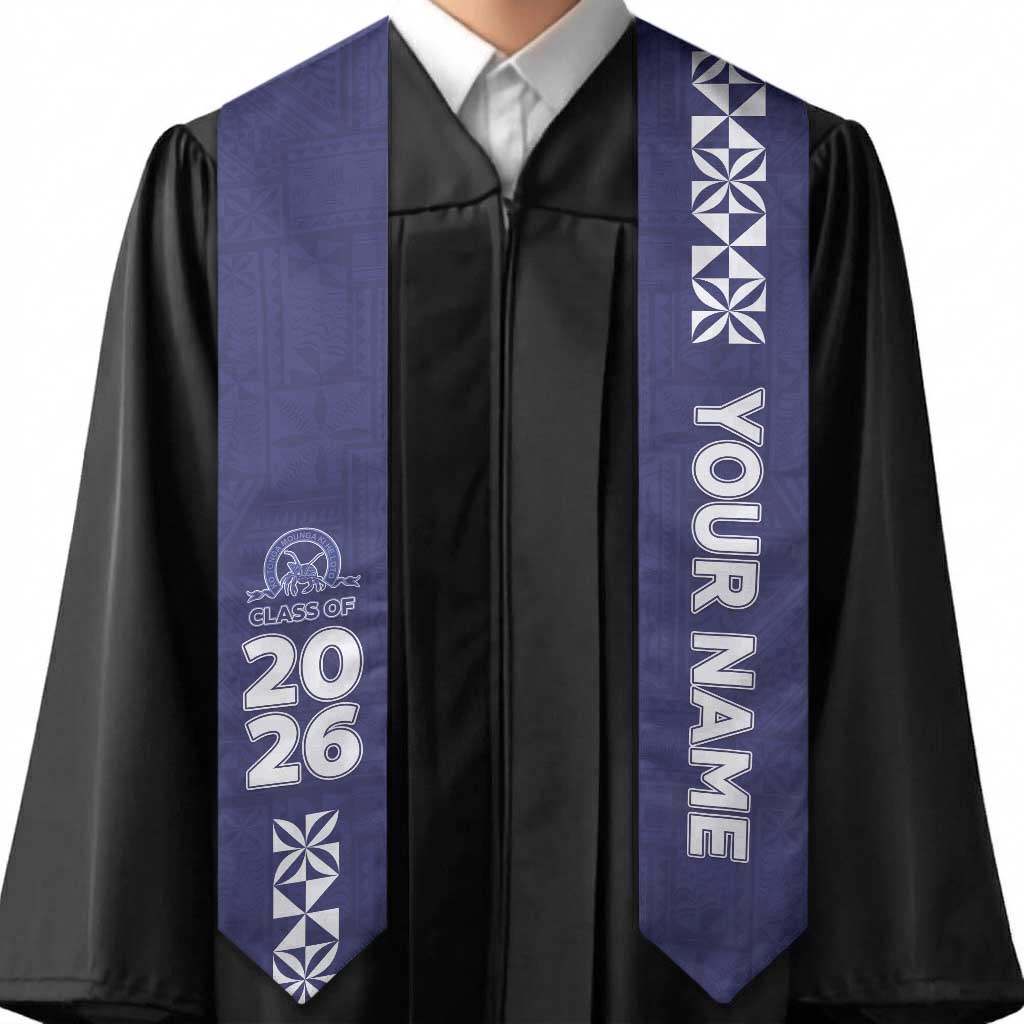 Custom Queen Salote College Graduation Stole Tongan Ngatu Pattern