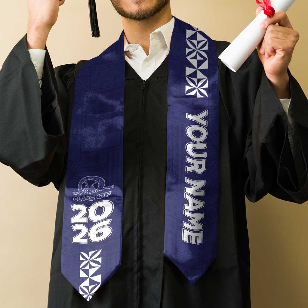 Custom Queen Salote College Graduation Stole Tongan Ngatu Pattern