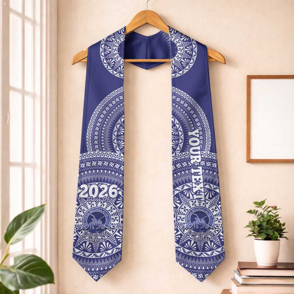 Custom Queen Salote College Tonga Graduation Stole Class Of Year Tongan Ngatu Pattern