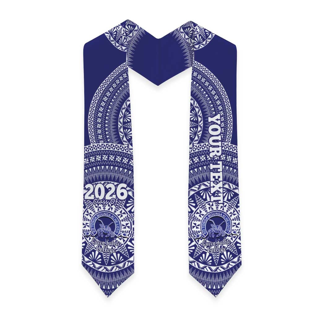 Custom Queen Salote College Tonga Graduation Stole Class Of Year Tongan Ngatu Pattern
