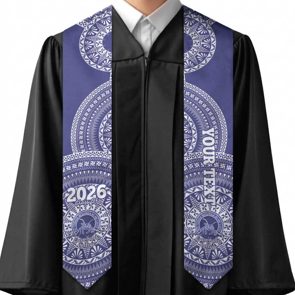 Custom Queen Salote College Tonga Graduation Stole Class Of Year Tongan Ngatu Pattern