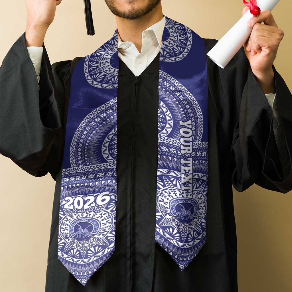 Custom Queen Salote College Tonga Graduation Stole Class Of Year Tongan Ngatu Pattern