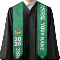 Custom Saineha High School Graduation Stole Tongan Ngatu Pattern