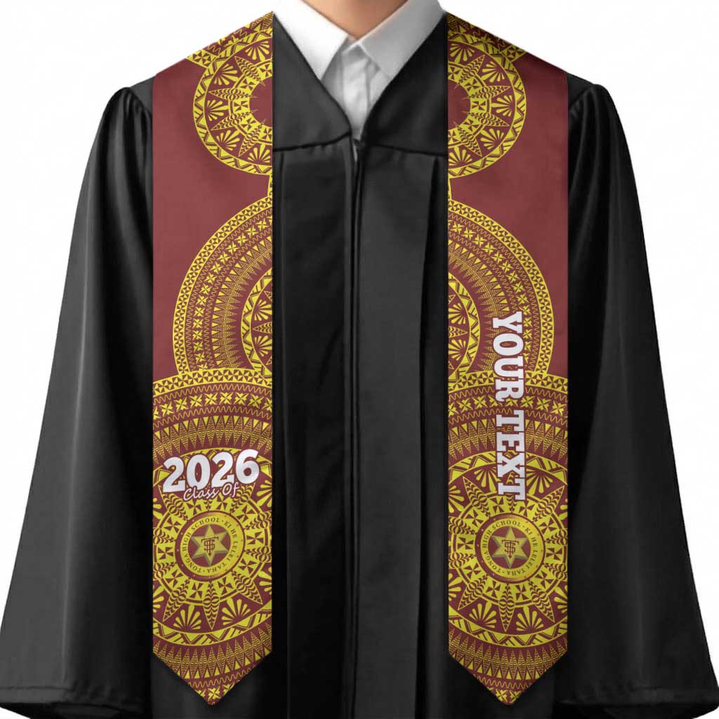Custom Tonga High School Graduation Stole Class Of Year Tongan Ngatu Pattern
