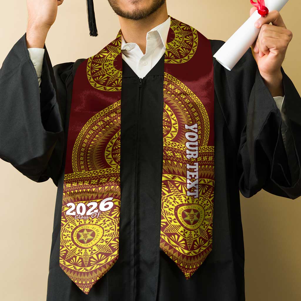 Custom Tonga High School Graduation Stole Class Of Year Tongan Ngatu Pattern