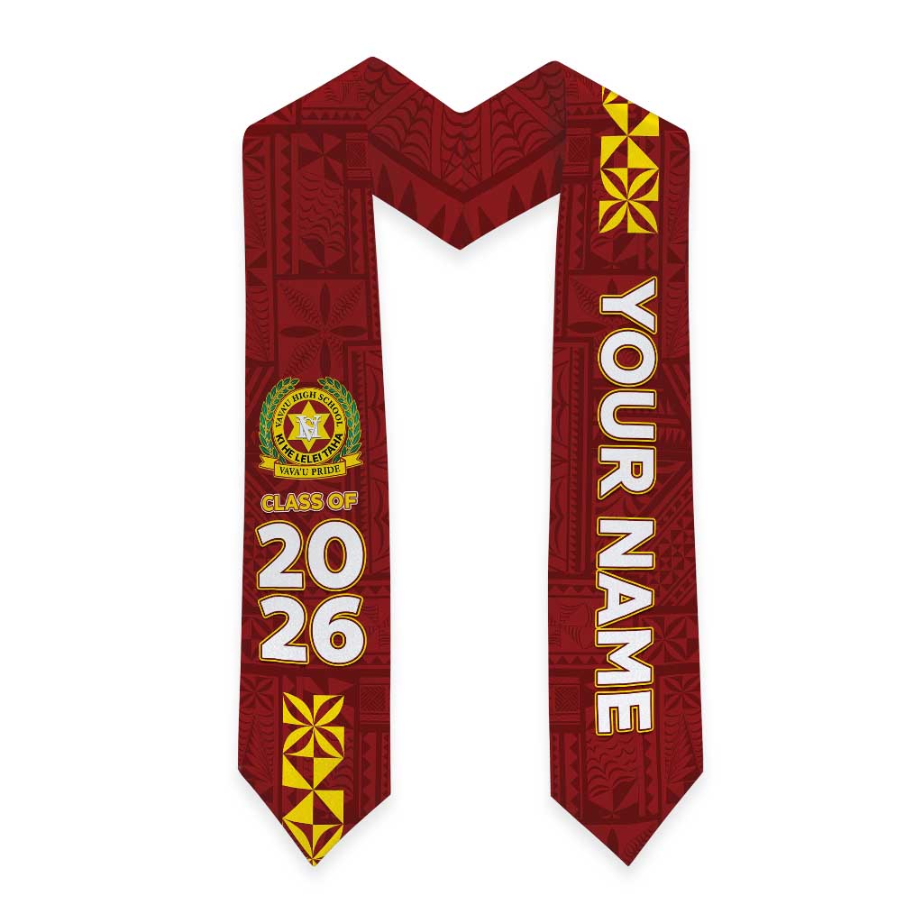 Custom Vavau High School Graduation Stole Tongan Ngatu Pattern LT05 - Polynesian Pride