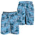 Cyan Palaka Hawaii Cowboy Shorts for Men Puakenikeni Lei Paniolo Papale Seamless Vibes - Polynesian Pride