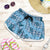 Cyan Palaka Hawaii Cowboy Shorts for Women Puakenikeni Lei Paniolo Papale Seamless Vibes - Polynesian Pride