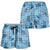 Cyan Palaka Hawaii Cowboy Shorts for Women Puakenikeni Lei Paniolo Papale Seamless Vibes - Polynesian Pride