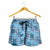 Cyan Palaka Hawaii Cowboy Shorts for Women Puakenikeni Lei Paniolo Papale Seamless Vibes - Polynesian Pride