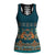 Dark Cyan Blue Batik Papua-inspired Pattern Hollow Tank Top - Polynesian Pride