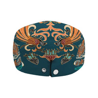 Dark Cyan Blue Batik Papua-inspired Pattern Jeff Hat - Polynesian Pride