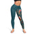 Dark Cyan Blue Bird of Batik Papua Leggings Exotic Natural Wealth of Papua - Polynesian Pride