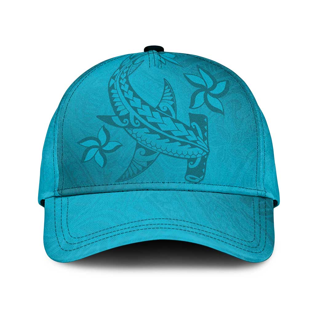 Dark Cyan Gradient Polynesia Classic Cap Hawaiian Tribal Hammerhead Shark Tattoo LT14