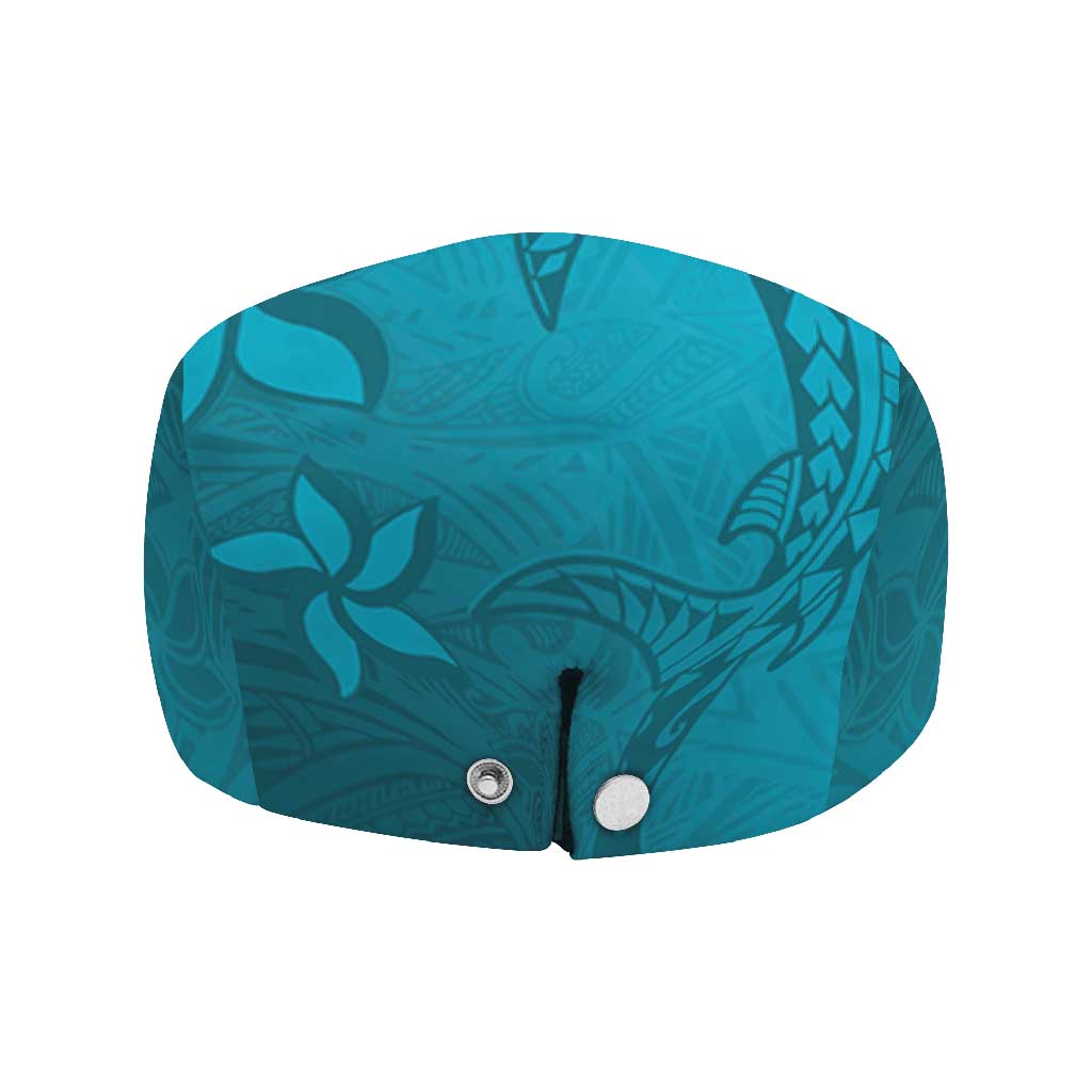 Dark Cyan Gradient Polynesia Jeff Hat Hawaiian Tribal Hammerhead Shark Tattoo - Polynesian Pride